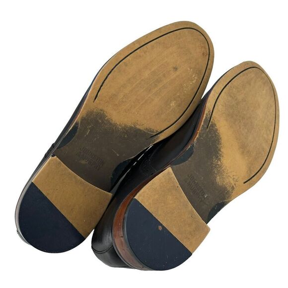 Johnston Murphy Oxford Shoes Conrad Plain Toe Black Leather Blue Detail Men 10.5 - Picture 12 of 14